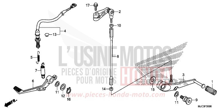 PEDALE DE FREIN/PEDALE DE CHANGEMENT de CBR600RR ABS VIBRANT ORANGE (YR250) 2013